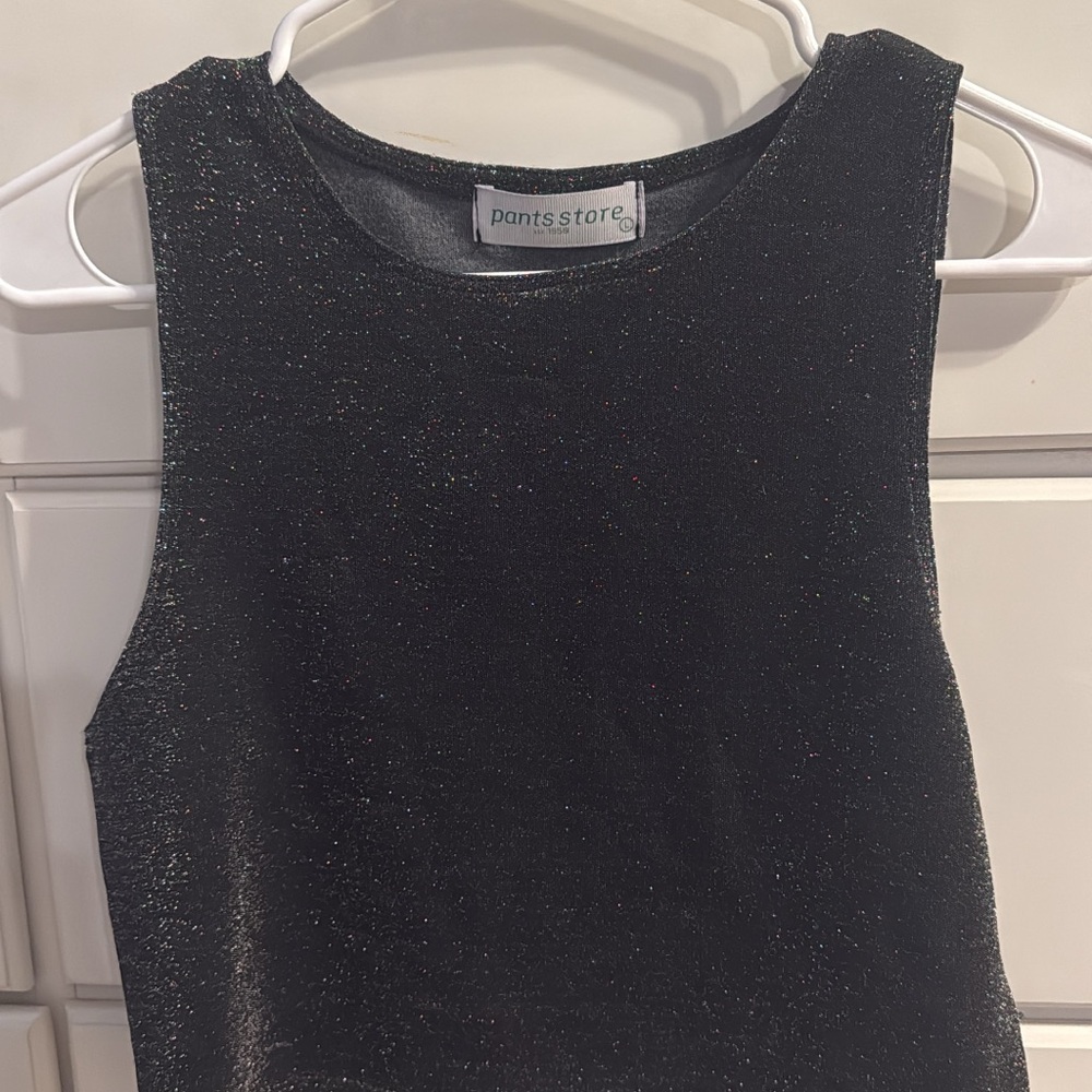 Pants Store Black Glitter Tank Top